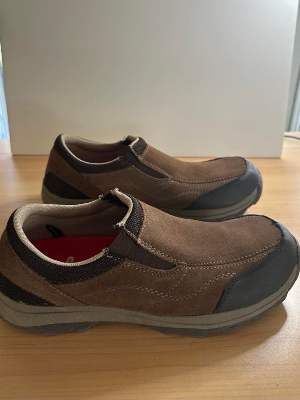 Wrangler Mens Memory Foam Genuine Leather Slip On Loafers Brown Casual Shoes
